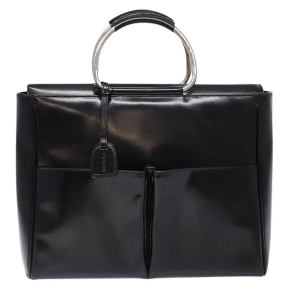 GUCCI Hand Bag Enamel Black Silver 002 2865 002 2865 - Picture 2 of 13